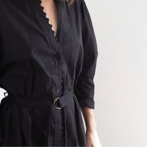 Apiece Apart Mare Zig Zag Dress, Black, 10